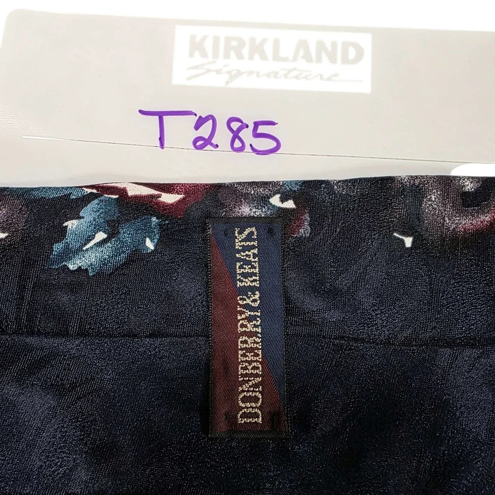 DONBERRY & KEATS‎ Silk Floral Mens Neck Tie Navy Blue Burgundy Blue Formal Work
